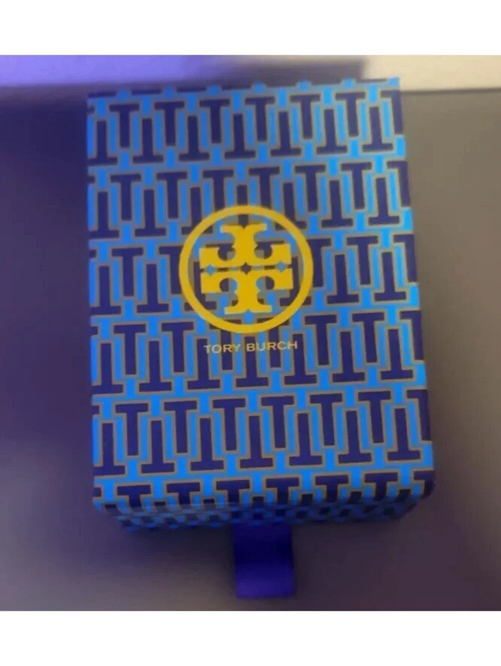 TORY BURCH YELLOW LOGO BLUE GIFT BOX 5